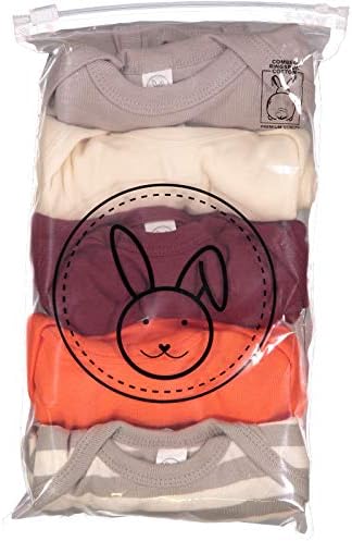 Rabbit skins baby bodysuit djevojka i dječak | Novorođenče od 0-3 mjeseca do 24 mjeseca 5-pakovanje