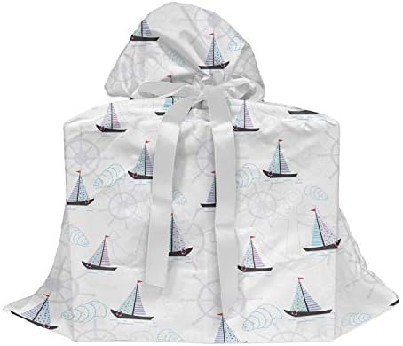 Lunarable Sailing poklon torba, Nautički uzorak sidara točkovi Seashells jedrilice sa zastavicama i