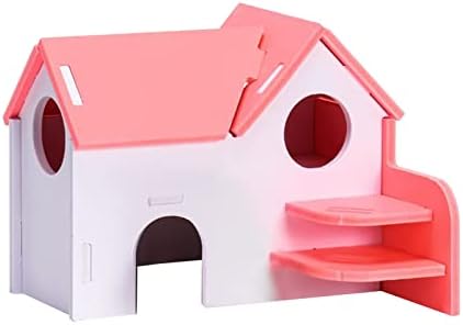 Cvjetni mali kućni ljubimci Kuća Dvo slojevi Hamster Chinchilla House Villa Dekorativna ružičasta
