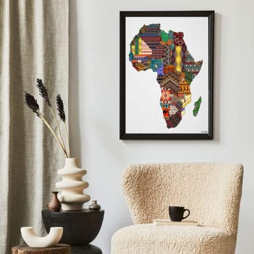 QAZWSX 5D Dijamantna farbarica Afrička karta Afrike u obliku uzorka Puna bušilica po broju Kompleti,