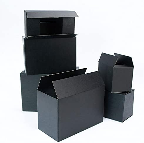 SHUKELE LPHZ914 5kom / 10kom Crni karton 3-Slojni Valoviti Poklon nakit kutija za pakovanje mala kutija