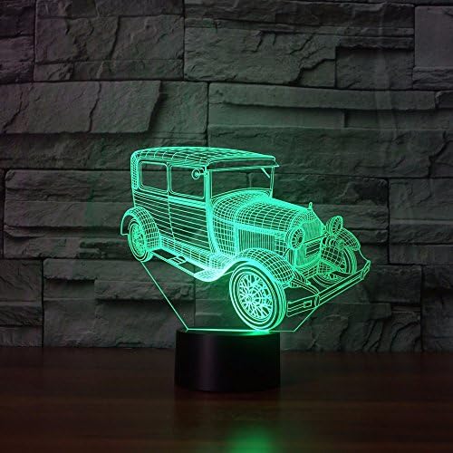 Molly Hieson 3D retro automobilska svjetlost USB dodirni prekidač Dekor stolni stol optički iluzijski