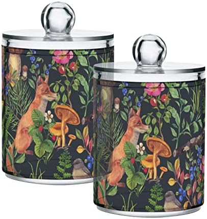 Šumske životinje biljke držač pamučnog brisa kupatilo kontejneri tegle sa poklopcima Set pamučni jastučić