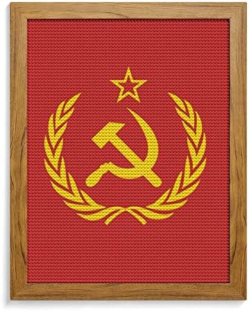 Sovjetski Savez CCCP SSSR amblem crveni DIY 5D dijamantski setovi za slikanje sa drvenim okvirom