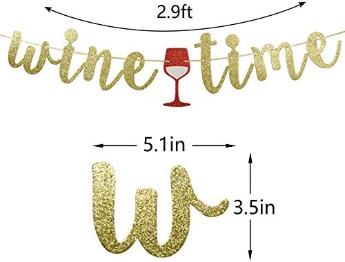 Glitter Wine time Banner,zabava za degustaciju vina, dekor za rođendanske zabave na temu viskija