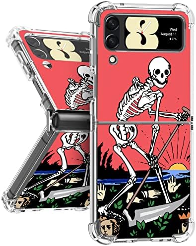 Petonist Retro slučaj za Samsung Galaxy Z Flip 3 6.7 Skeleton Lobanja Ghost horor film dizajn uzorak telefon
