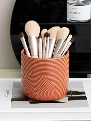 ZCMEB toaletni sto Beauty Storage Bucket desktop kreativnost velikog kapaciteta keramička obrva crvena olovka