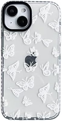 LXSCeto bijeli leptir Trendy Slatka jasna futrola za telefon za iPhone 13 6,1 inča sa ugrađenim branikom otporni