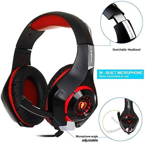 Osvetljene slušalice za igre na glavi sa mikrofonom Surround zvuk Stereo/poništavanje buke / LED svjetlo / kompatibilne sa računarom,za PS4, Xbox i više YANG1MN