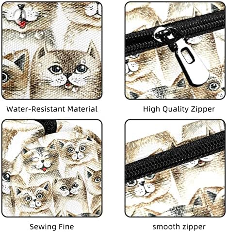 Slatka smeđa Retro mačka glava uzorak pernica Studentska Kancelarijska torbica torba sa patentnim zatvaračem