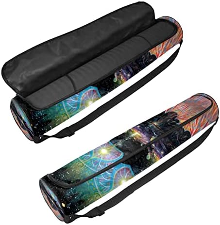 RATGDN Yoga Mat torba, Galaxy Owl Exercise Yoga Mat Carrier full-Zip Yoga Mat torba za nošenje sa podesivim