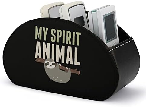 My Spirit Animal Sloth TV držač za daljinsko upravljanje sa 5 pretinaca PU kožna kutija za organizatore Caddy