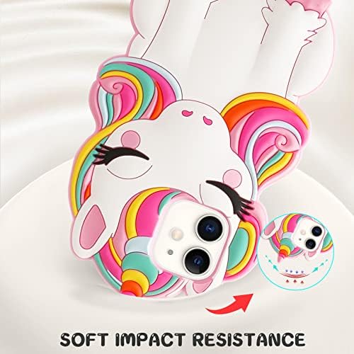 Joysolar Color Unicorn futrola za iPhone 11 6.1 Slatki silikon 3D crtani lik za životinje telefon za životinje