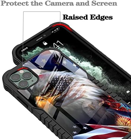 Lanjindeng iPhone 14 Pro Max Case Eagle Američka zastava Patriotski dizajn za muškarce Moys [udarni branik]