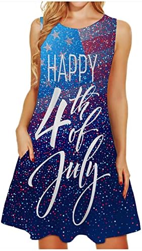 MRŠIINRI 4. jula Patriotska haljina sa Zastavom za žene ljetni dan nezavisnosti sarafan Casual