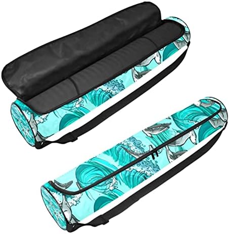 RATGDN Yoga Mat torba, plavi talas Galebovi Vježba Yoga Mat Carrier full-Zip Yoga Mat torba za nošenje