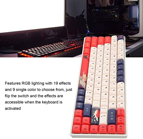 Mehanička tastatura sa 84 tastera, RGB tastatura sa kontrastnim bojama, ergonomska tastatura sa 19 unapred podešenih režima pozadinskog osvetljenja podrška Tip C USB žičana Bluetooth veza bežično Bluetooth igranje