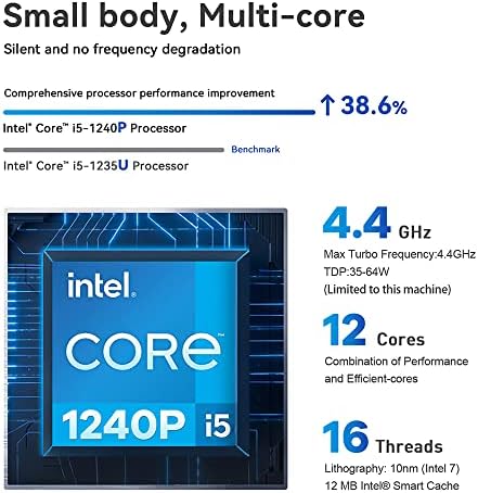Mini PC, Beelink Sei12 Mini računari Intel i5-1240p 12c / 16T, Micro PC 16GB DDR4 RAM 500GB M. 2 NVMe