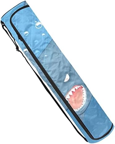 RATGDN Yoga Mat torba, Shark under Water Exercise Yoga Mat Carrier full-Zip Yoga Mat torba za nošenje sa podesivim