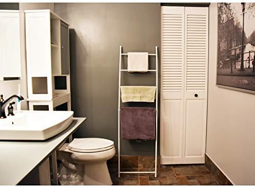 EVIDECO 96131100 Slobodno stojeće kupatilo za ručnik zida nagnut stalak za sušenje 4 barove Metal, bijela