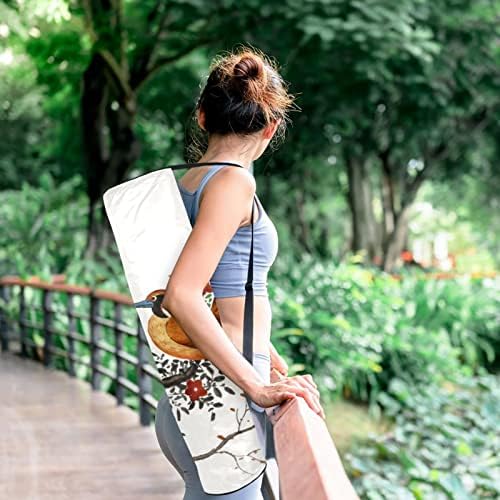 Vježba Yoga Mat torba tote Carry sa naramenicom kineska slika sadrži dvije ptice na cvjetnoj grani