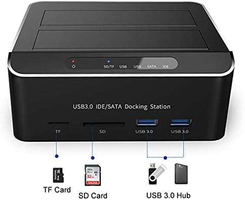 Sxyltnx Dual Bay USB 3.0 na SATA IDE eksterni hard disk priključna stanica sa 2-Portnim čitačem