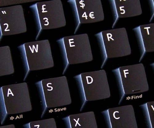 Zamjena engleskih naljepnica za tastaturu UK crna pozadina za Desktop, Laptop i Notebook