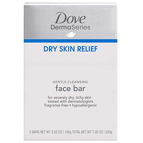 Dove DermaSeries Bar za čišćenje lica bez mirisa, za suhu kožu, 3.52 oz, 6 Bar