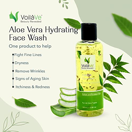 VoilaVe Aloe Vera sredstvo za pranje lica sa anti Aging neem Crush formulom-hidratantni Gel za čišćenje lica