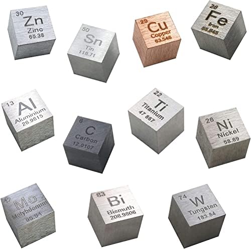 ZOENAE element Cube-Set 11 Metal Density Cubest uključuju cink kalaj bakar željezo aluminij ugljik Titan