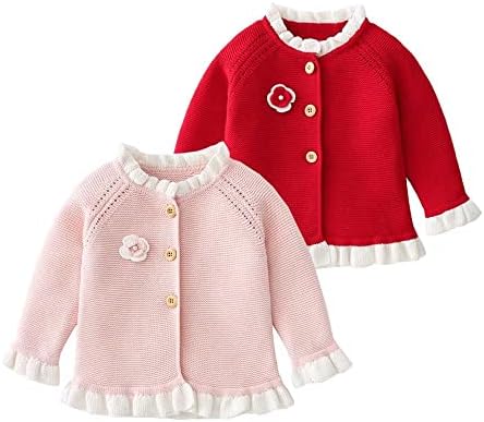 Jamgool novorođenčad Dječji dječji pleteni kardigan džemper Toddler Okožni kaput za jesen proljeće 6m-4t