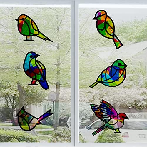 Pligreat 12pcs Pilds vitražnog stakla, DIY životinje Predlošci Sunčaccher komplet sa 32 tkiva papira vitraž papirnati