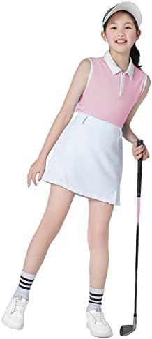 QBK Girls Golf odjeća za odjeću bez rukava UPF50 + sa 1/4 kvara sa zatvaračem
