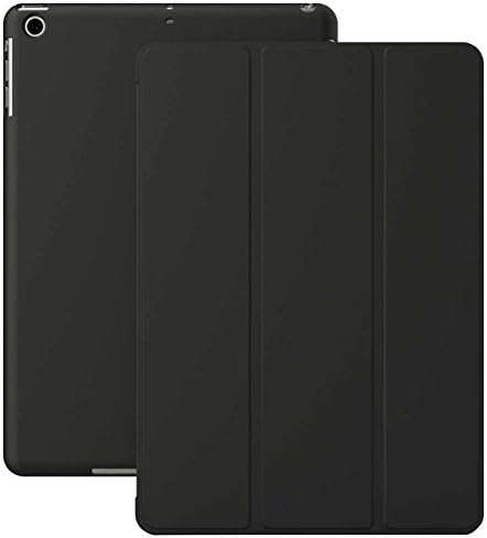 Khomo - iPad 2 3 i 4 generacije - Dual Series - Super Tanak crni poklopac s gumiranim dugom i pametnom