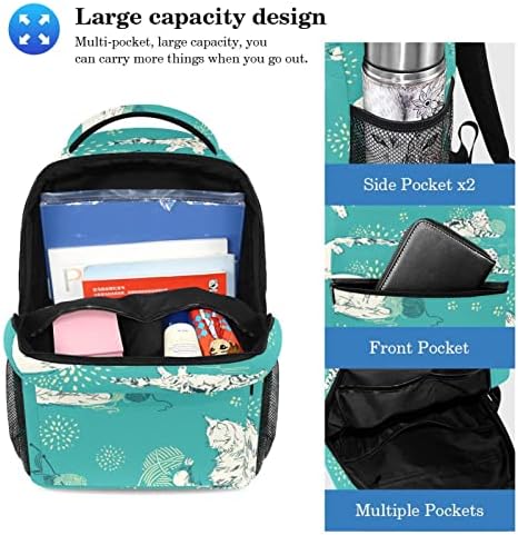 Tbouobt putnički ruksak set lagan laptop casual ruksak za žene muškarci, crtač crtanja mačke kuglične