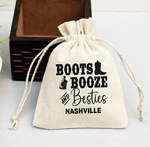 Set 10 čizme Booze i besties Nashville Bachelorette party mamurluk Kit torbe pamuk vezica vjenčanje