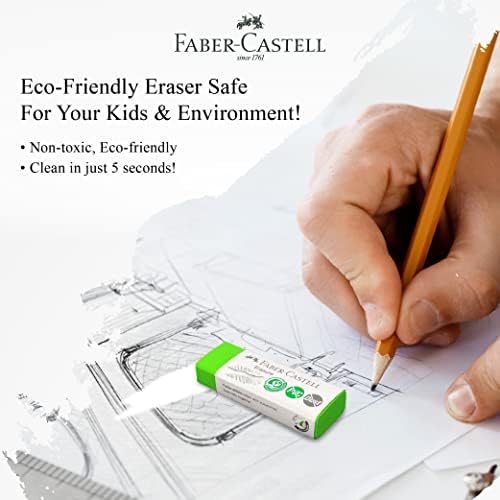Faber-Castell Eraser Eraser PVC i prašine bez prašine, vrhunska kvaliteta, ekološki prihvatljivi, dotični