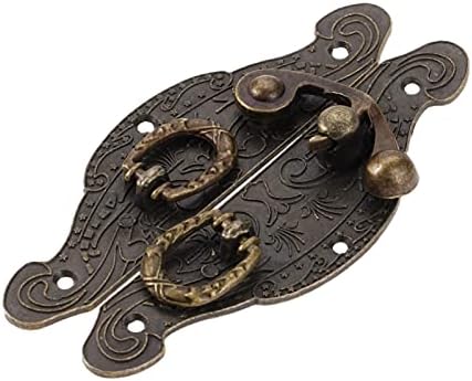Aflhyjk antikvina mesingana drvena fuSP Vintage Dekorativni nakit poklon kutija kofer hasp zasun kukica