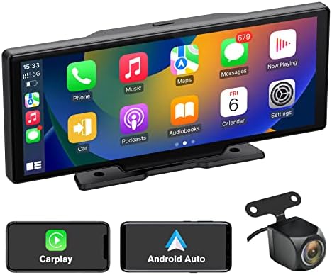 Prijenosni Bluetooth automobil stereo bežični Carplay Android Auto, 10,26 inčni HD IPS-ov auto radio sa FM, podijeljenom