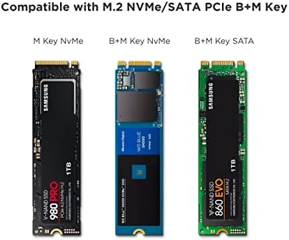 Satechi USB-C Aluminijumsko kućište bez alata za M. 2 PCIE NVME i SATA SSD-podržava USB 3.2 Gen 2,