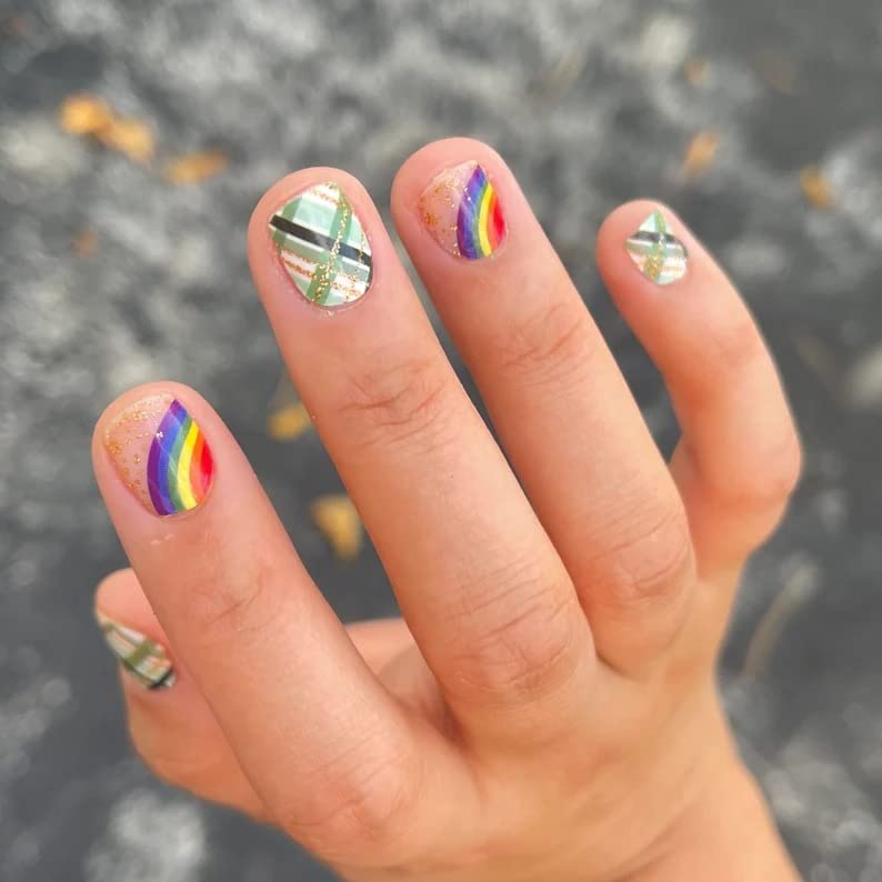 Oblozi za nokte St. Patty Argyle / tematski oblozi za nokte za Dan Svetog Patrika | zeleni i plavi