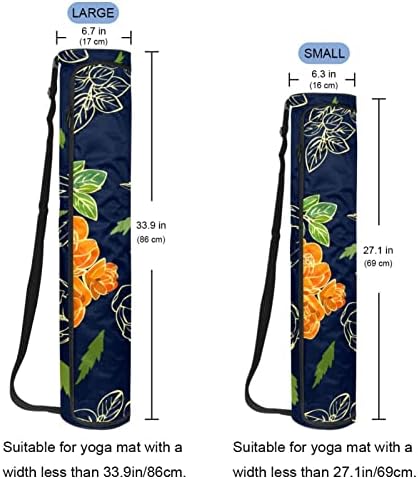 Bright Flowers and Leaves Yoga Mat torbe sa punim patentnim zatvaračem Yoga Carry Bag za žene i muškarce,