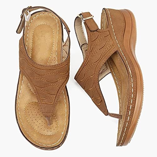 Hamovessi sandale za žene elastične sandale, prstenasti prstom protiv klizanja platforma Flip flops
