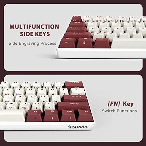 Ilovbee i61 60-postotna žičana tastatura mehanička, vruća zamjenska kompaktna RGB igračka tastatura,