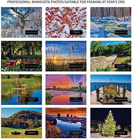 Caladco 2023 Minnesota Desktop kalendar - Prekrasna Minnesota Fotografije - Inspirativni citati