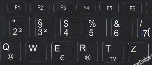 Netbook Njemačke naljepnice na tastaturi crna pozadina za Mini laptope