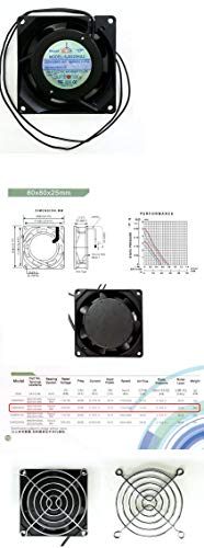 KENUCO Quiet Muffin Fan, 115v 120V AC 120mm x 25mm male brzine, za DIY projekte izduvnih gasova za hlađenje