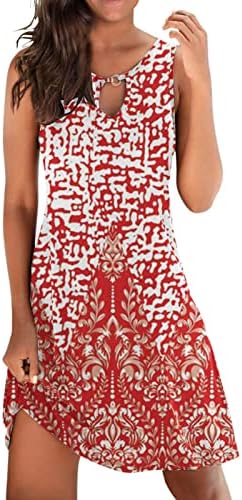 Haljine za žene 2023 elegantna Casual Mini haljina za žene ljetna labava haljina bez rukava cvjetni Print V