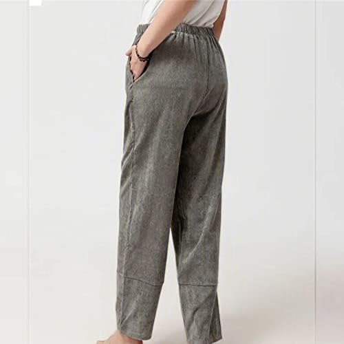 Ženske casual bager-salonske hlače Solidna elastična struka Ljeto plaža pantalone Lagane širine noge cvjetne