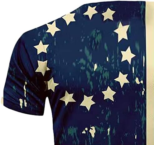 Beuu vojničke majice kratkih rukava za muškarce, američka zastava majica Retro Patriotska bluza Muscle